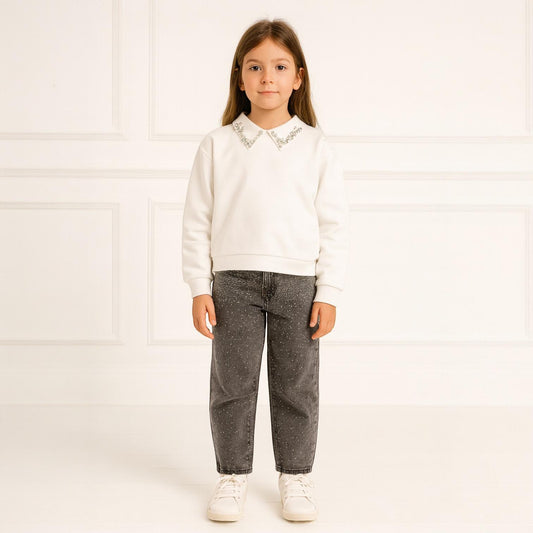 8517 - Jeans ballon strass - Vanity Love Kids