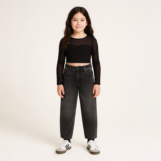 Z28 - Jeans ballon strass - Vanity Love Kids